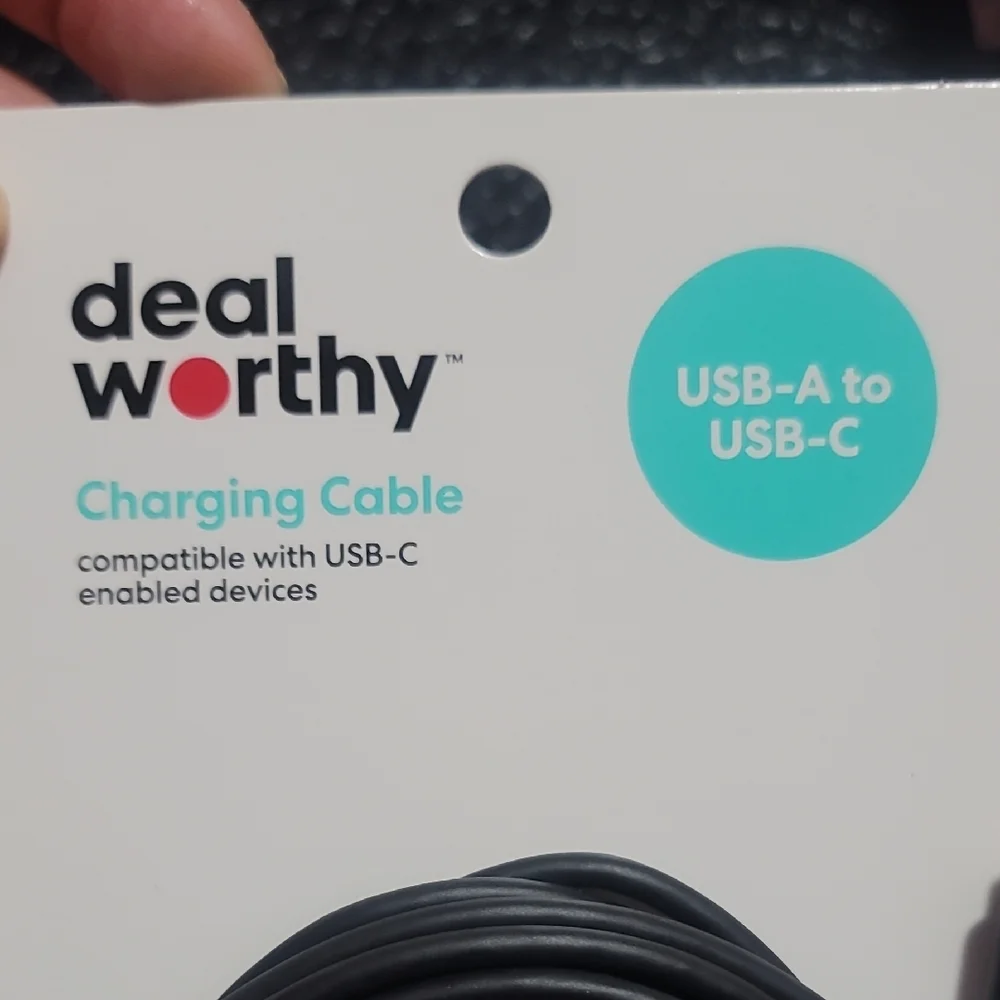 Black USB-A to USB-C Charging Cable